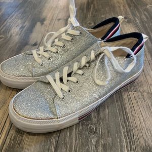 Tommy Hilfiger. Glitter Tennis shoes. Fair condition.